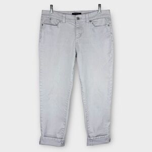 Talbots Pale Gray Simply Flattering 5-Pocket Boyfriend Jeans 8P Relaxed Fit